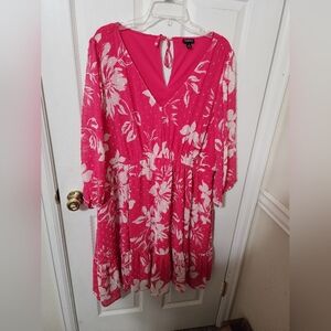 Torrid Fuchsia and White Floral Dress